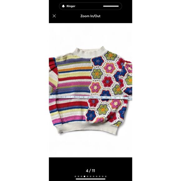 RARE- Farm Rio Handmade Crochet Sweater – Size Small –NWOT - Picture 9 of 16